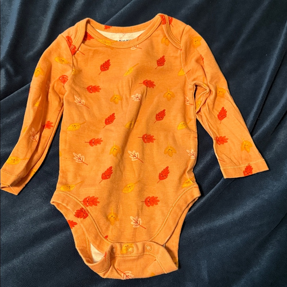 Old Navy Orange Leaf Print Kids Bodysuit